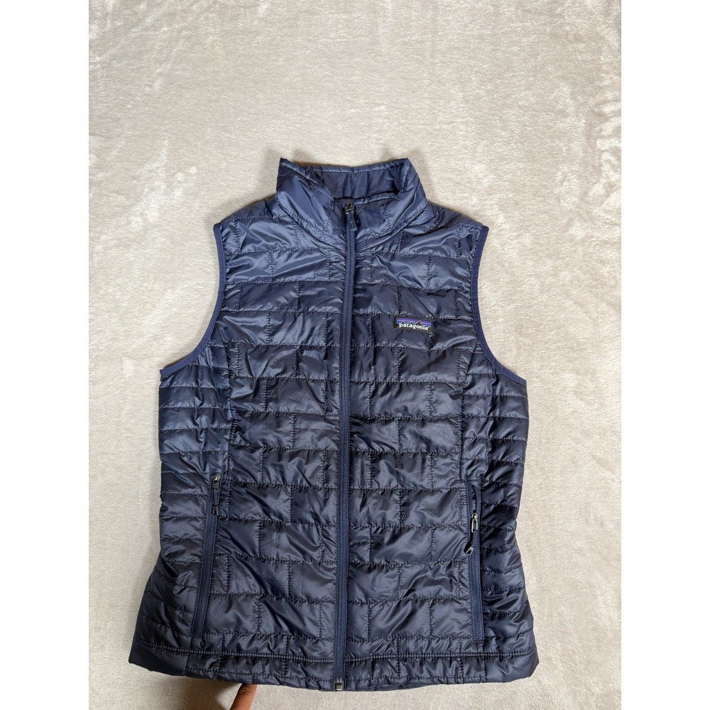 Patagonia Nano Puff Vest Womens Small Navy Blue PrimaLoft Quilted Puffer 84247
